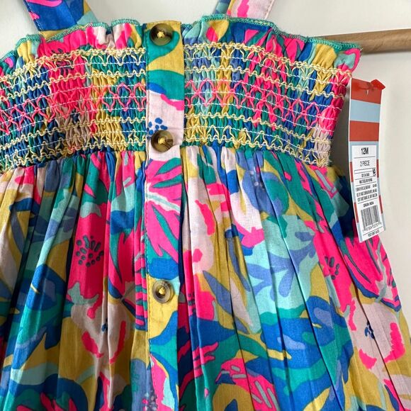 Cat & Jack Girls Summer Dress 2 Piece Set Size 12 Months - Picture 3 of 6